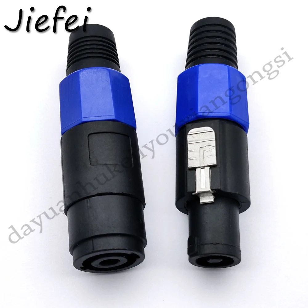 1Pcs 4 Pin Speakon Speaker Connector PLUG Male / Female Audio Plug Locking Design Blue Ring FOR PA AMPLIFIER CABLE