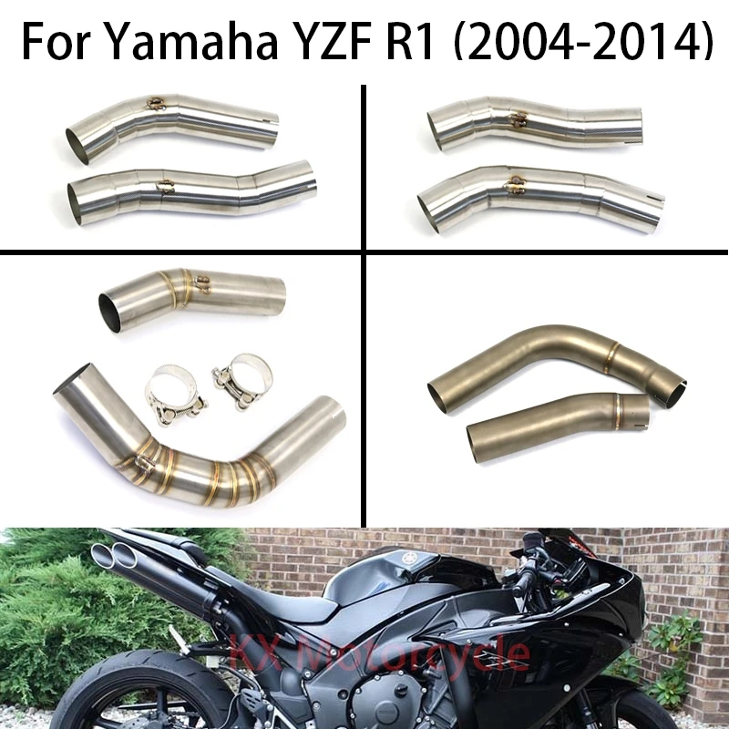 

For 2004-2014 YAHAHA YZF R1 Motorcycle Exhaust Front Pipe Muffler Middle Link Connect Pipe Stainless Steel Slip On