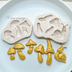 3D Forest Mushroom And Snails Silicone Molds Fondant Molds Cake Decorating Tools Candy Resin Clay Chocolate Mould M903