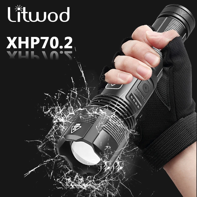 

Super Bright 4 Core P70.2 LED Flashlight with Battery Display 5 Lighting Modes for Adventure, Hiking, Camping, Hunting, Etc.