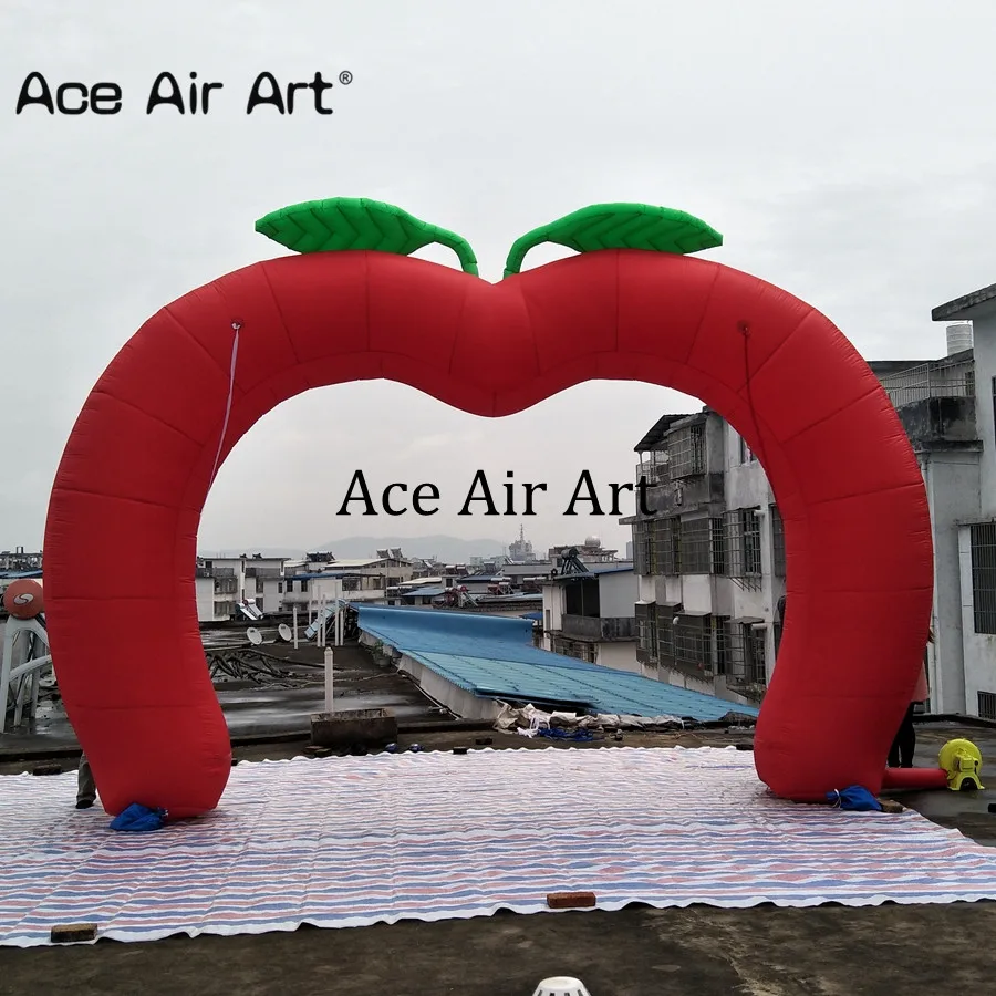 Custom Giant Inflatable Apple Arch Model Archway Gate for Square Event Advertising