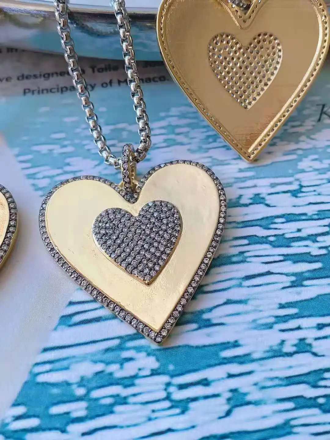 

Fashion CZ Micro Paved heart shape pendant beautiful jewelry for womem making Trendy style