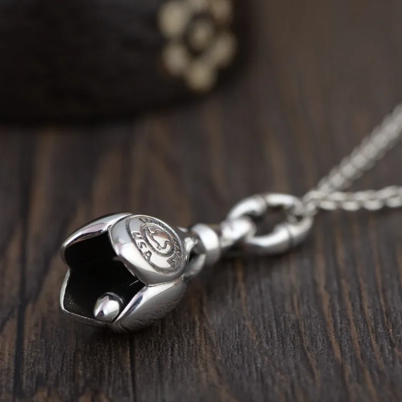 BOCAI S925 Sterling Silver New Charm Pendant Pure Argentum Fashion Buddhist Hanging Dangler Amulet Bells