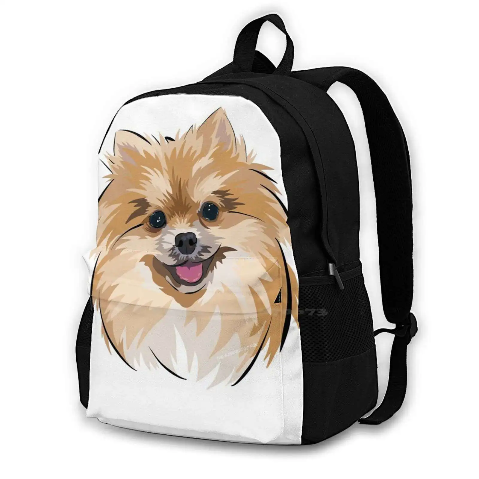 

Pompom Pattern Design Laptop Travel School Bags Pomeranian Dog Puffy Floof Puppy Jeffree