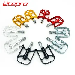 Litepro Ultralight Pedal 184g Folding Bike Pedal Aluminum Alloy Non-slip Pedal Gold Red Black Silver Titanium