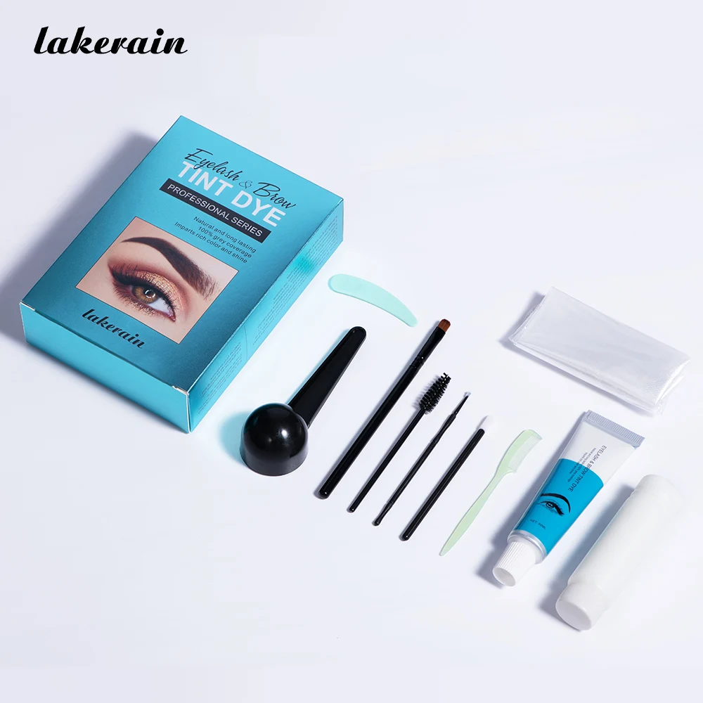 Professional Series Henna Eyelash Eyebrow Dye Tint Gel Eyelash Brown Black Color Tinting Cream Kit Long Lasting Semi Permanent