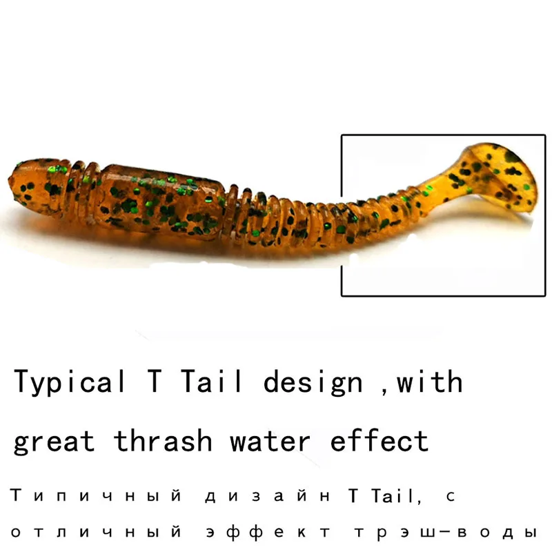 T Tail Grub Worm Vibrotail/Tioga/Rubber/Soft Lure Shad 50pc Silicone/Fake/Carp/Artificial Bait For Fishing Lures Swimbait Winter