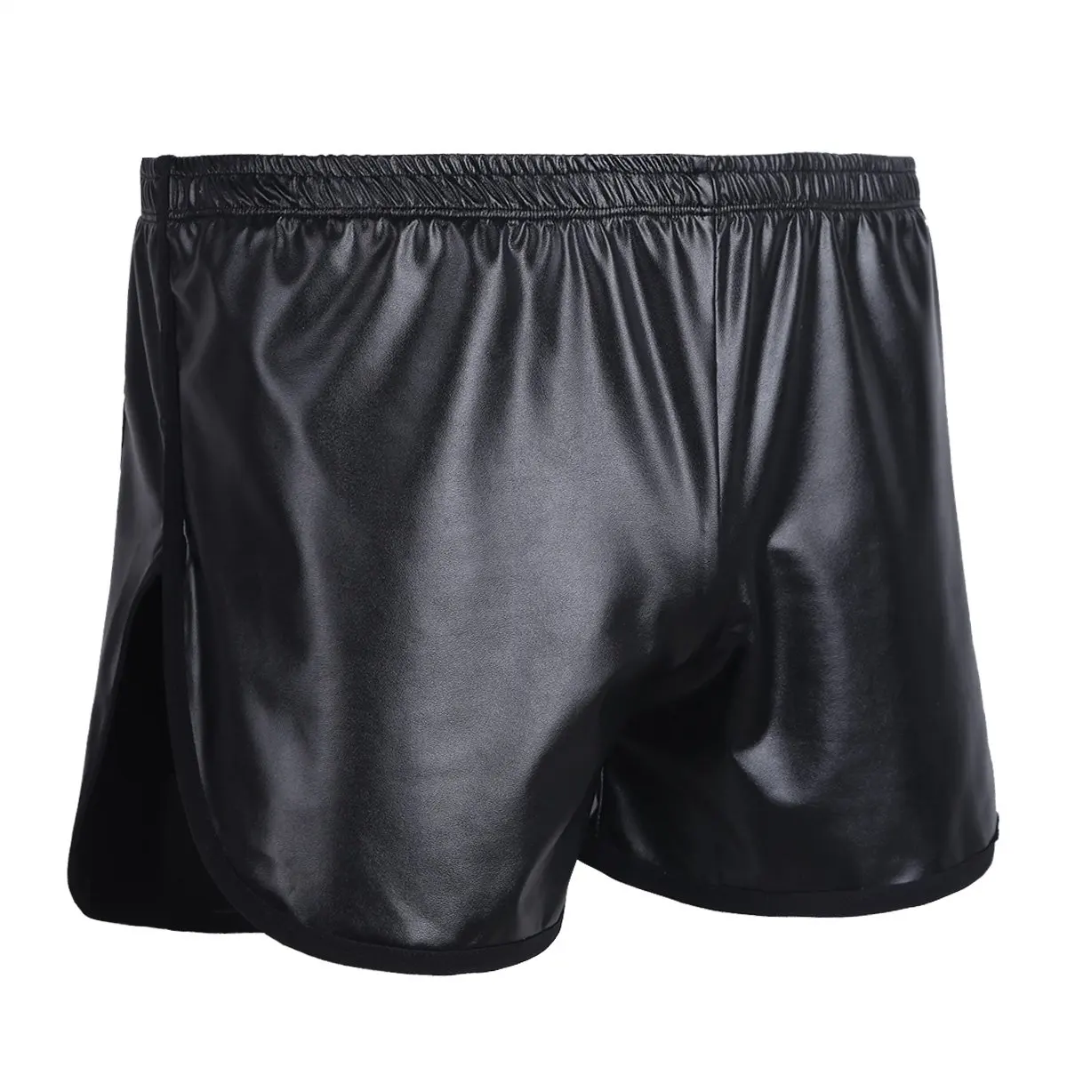 Faux Leather Boxer Trunk WetLook Lounge Sports Short Pants boxers short Casual Shorts Men