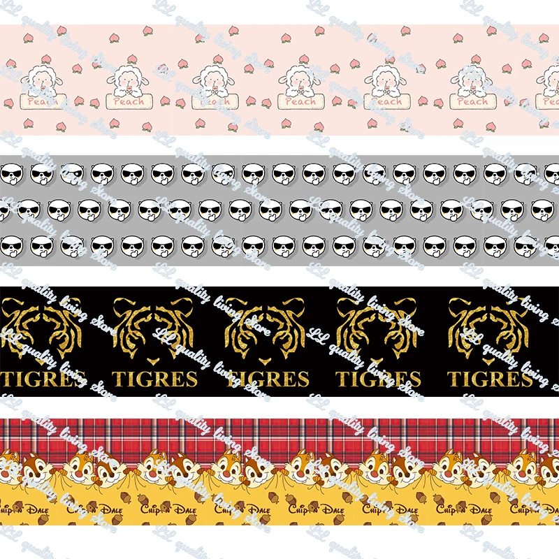

16-75 мм с персонажами из мультфильмов с короткими рукавами с принтом с животных корсажная лента 50 ярдов/рулон ленты одежда хлебобулочные Hairbow подарок аксессуары для обертывания Hairbow головка