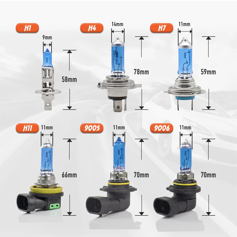 Fagis 2 Pcs 9006 HB4 12V 55W Original Quality Blue Glass Car Headlight Lamps Super White Auto Halogen Bulbs Car Lights