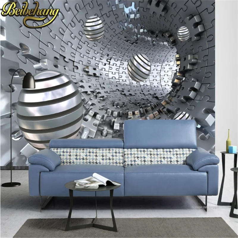 custom photo wall mural wallpaper-3d Luxury Abstract metal tunnel large wall Stickers mural paper roll TV backdrop living room