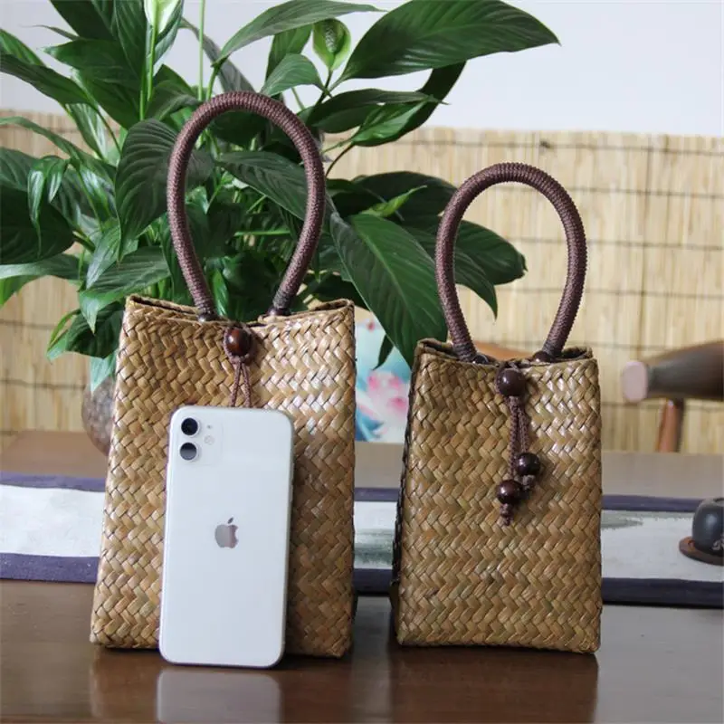 12x15CM New Style Straw Bag Original Retro Women\'s Handbag Pouch Summer Beach Vacation Woven Bag a6107