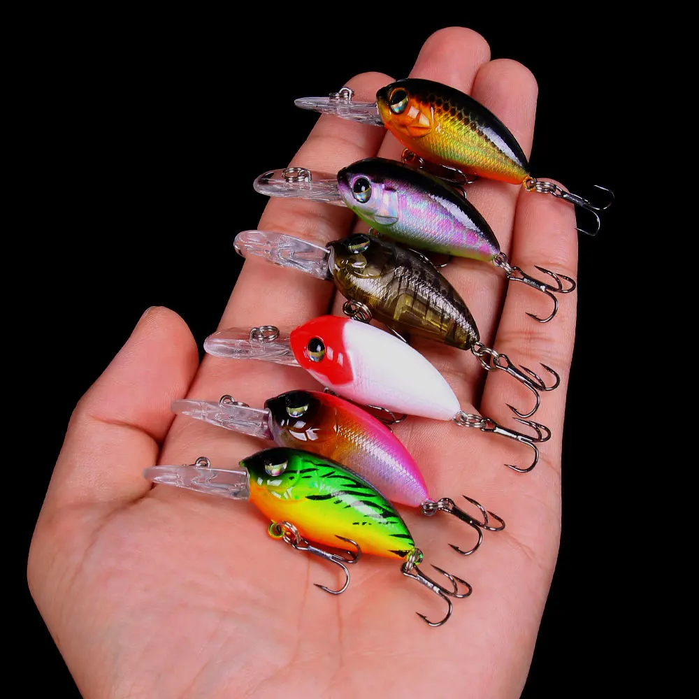 Hengjia 1pcs 6cm 5g Crankbait Fishing Wobbler Hard Bait for Bass Pike Perch Lifelike Lure Fishing Tackle 0.2 to 0.8m