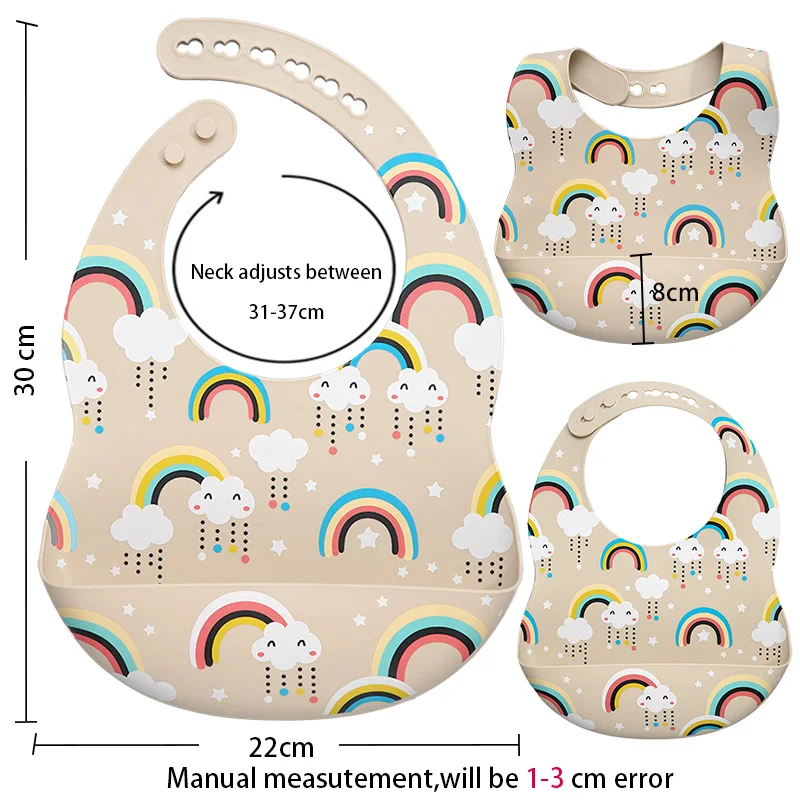 100%Food Safe Approve Silicone Children\'s Products Personalized Collapsible Baby Bibs Adjustable Toddler Bib Baby Stuff