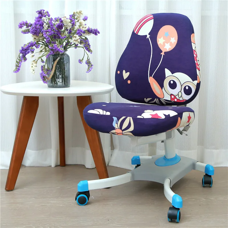 1 Set Children's Study Chair Cover Elastic Student Rotating Lift Seat Writing Chair Cover Split Office Computer Seat Slipcover