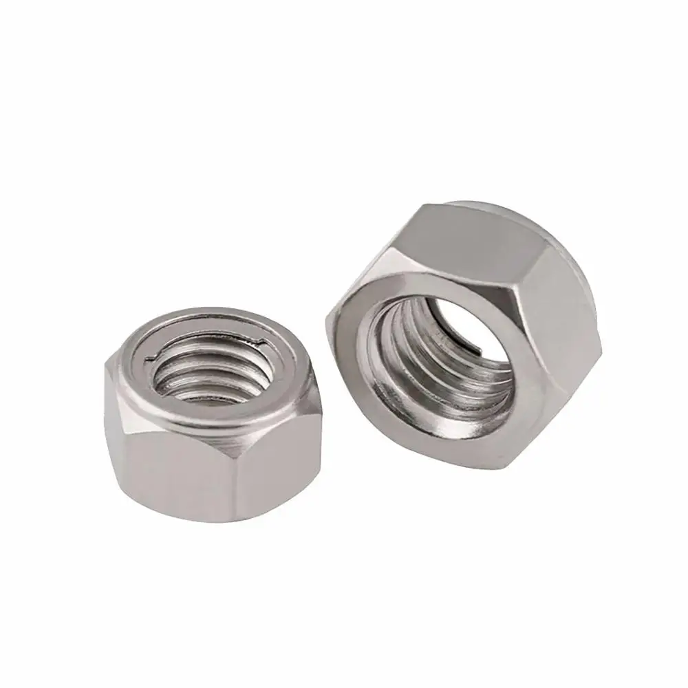 M3 M4 M5 M6 M8-M20 Hex Metal Insert Lock Nuts 304 A2 Stainless Steel GB6184 Hexagon Self Locking Nuts