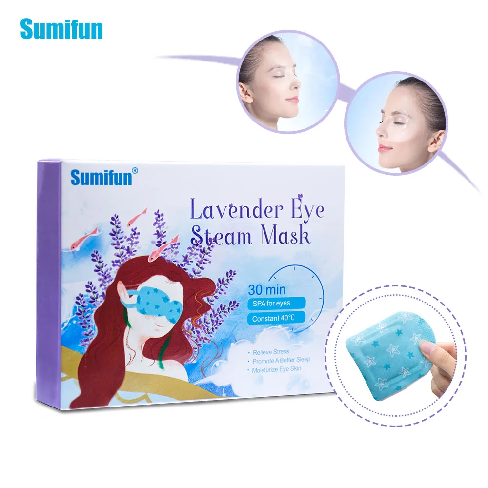 

Sumifun 5Pcs Lavender Oil Steam Eye Mask Eye Care Skin Dark Circle Anti Aging Eye Massage Eliminate Puffy Eyes Fine Line Wrinkle