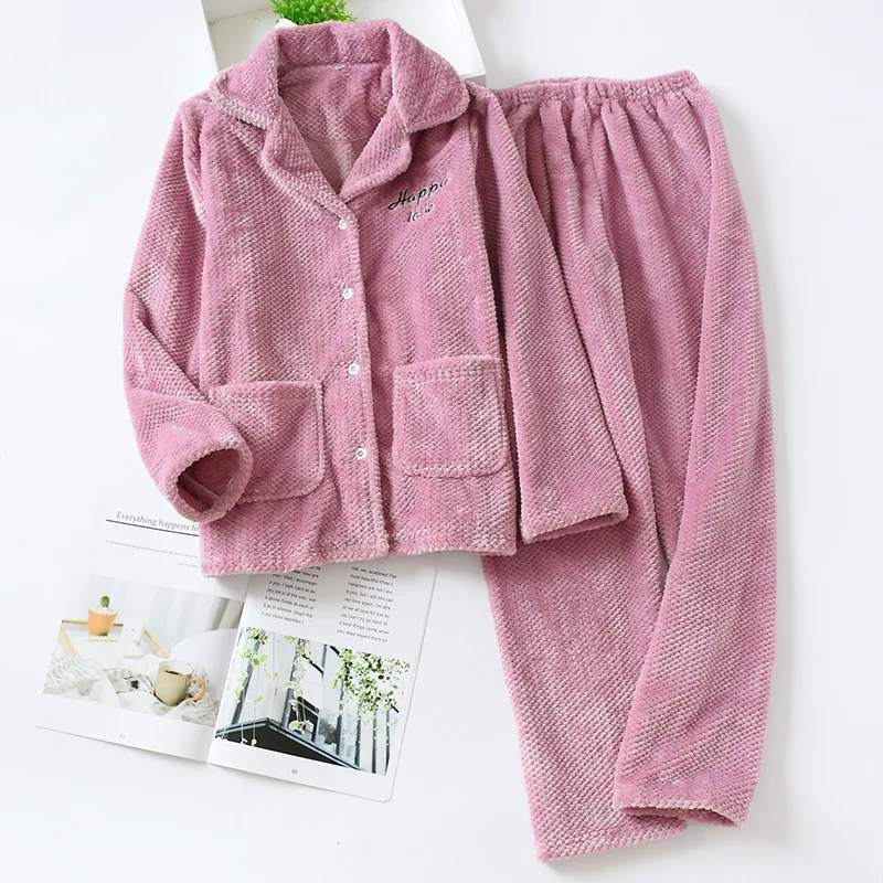 

Thick Keep Warm Flannel Soft Comfortable Couple Pajamas Sets Men Women Winter Long-Sleeve Lovers Homewear Pigiama Donna Inverno