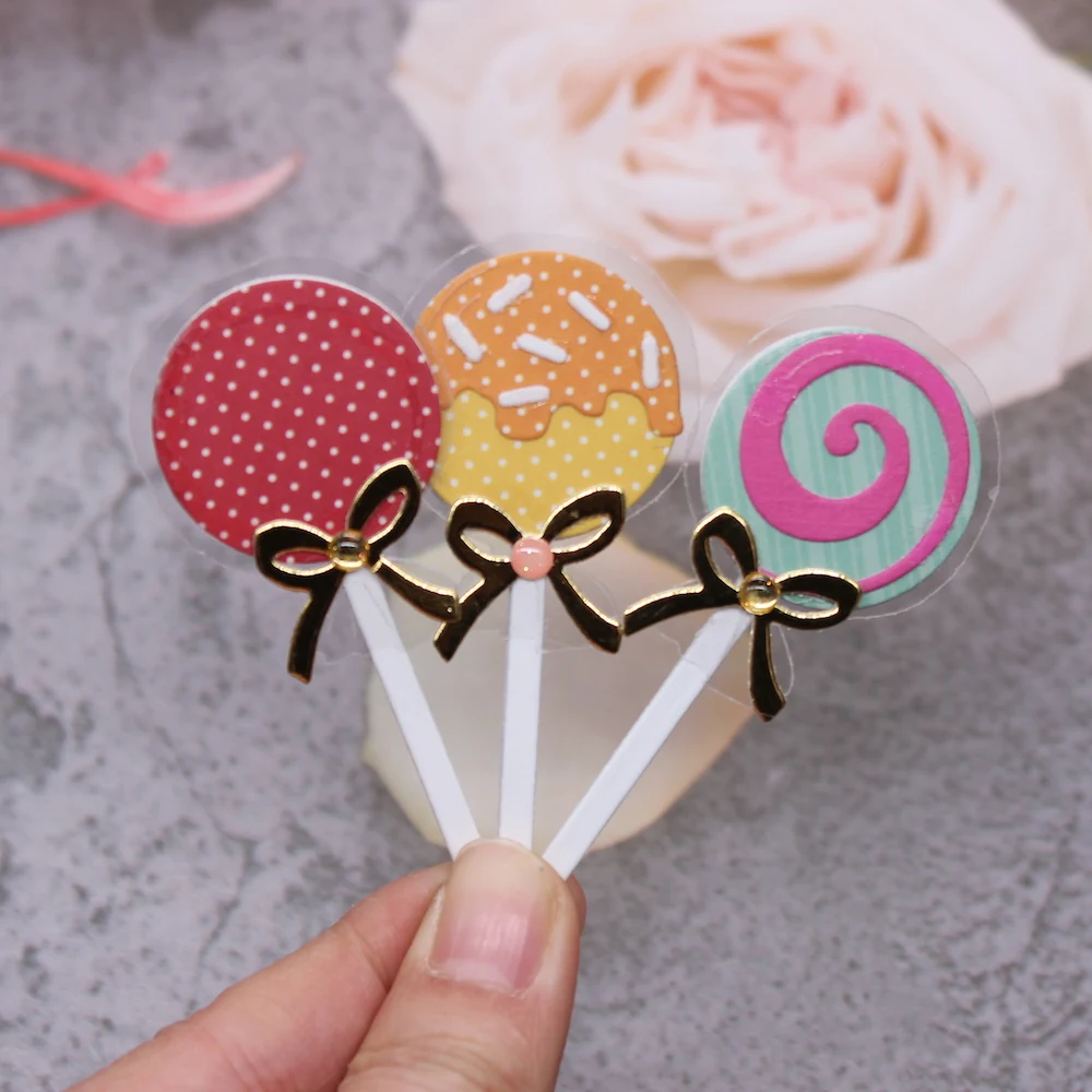 KSCRAFT Cute Lollipops Metal Cutting Dies Stencils for DIY Scrapbooking Decorative Embossing DIY Paper Cards