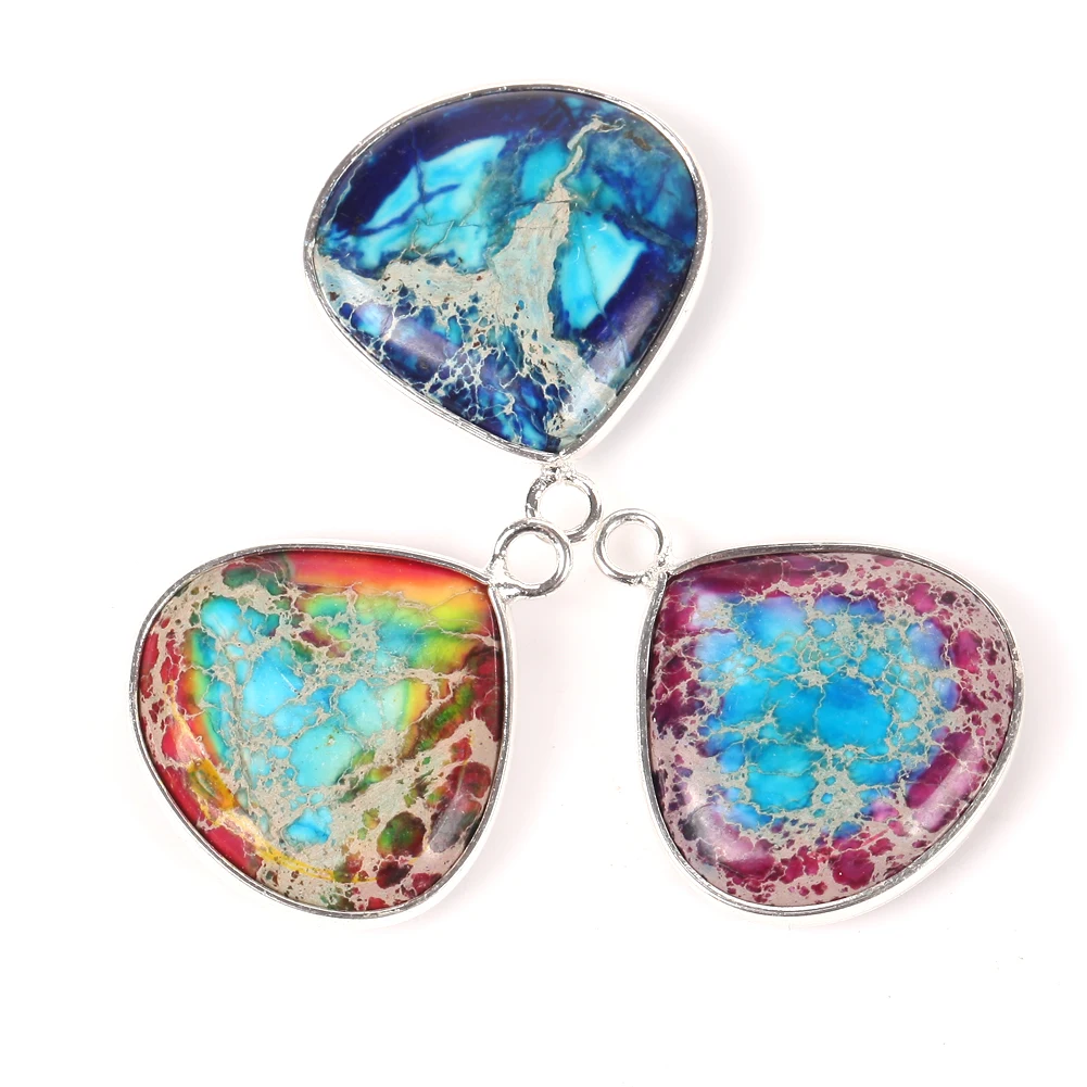 Natural Stone Pendants Drop Shape Triangle Pendants For Jewelry Making Diy Crafts Bracelet Necklace Handmade Accessories 25*21mm