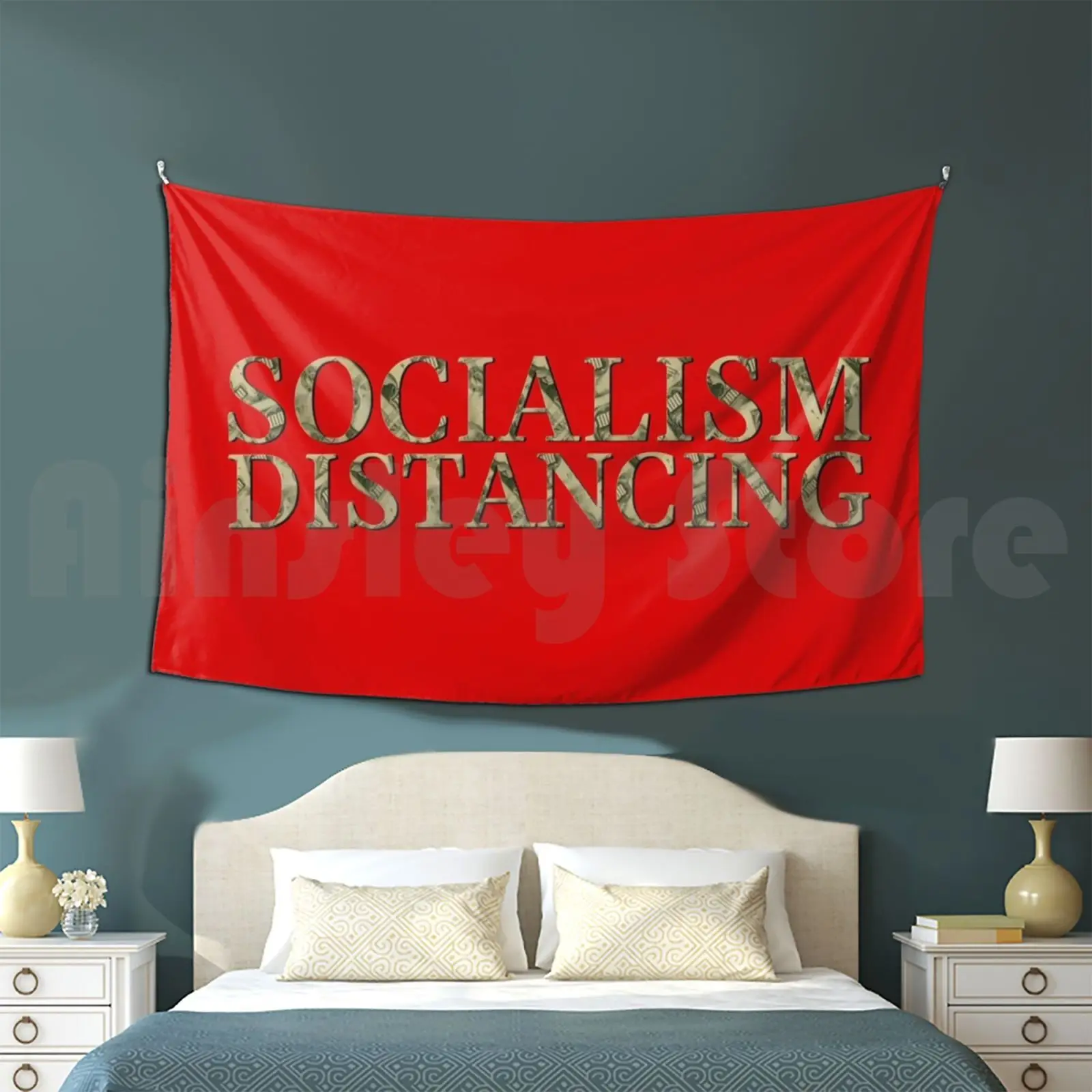 Socialism Distancing Funny Political Design Tapestry Living Room Bedroom Socialism Distancing