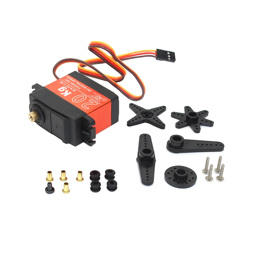 JMT Waterproof Digital Servo 90/180/270/360 Degree RC servo 20KG Metal Gear Large Torque with 25T Arm for Cars RC Toy