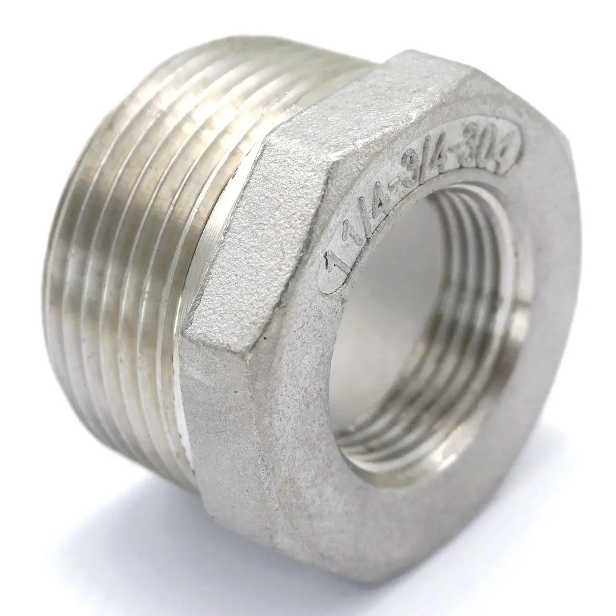 

304 Stainless Steel Reducer 1-1/4"" BSP Male Thread to 3/4" BSP Female Thread Reducing Bush adapter Fitting Gas Air Water Fuel