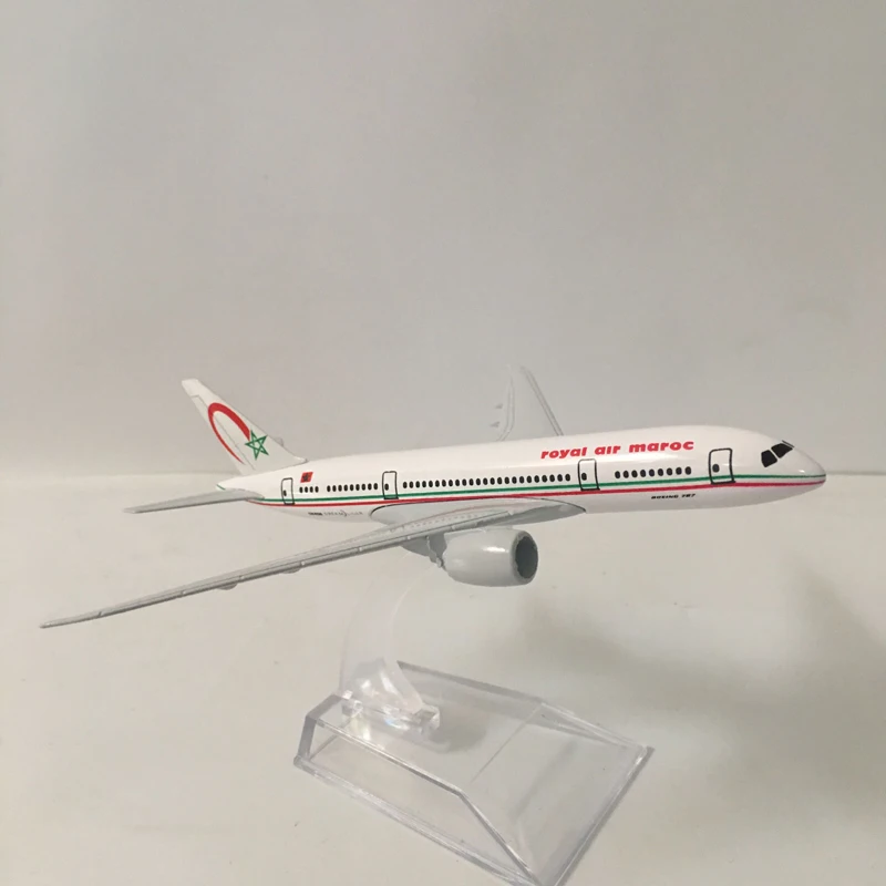 Plane Model Airplane Model 16cm Royal Air Maroc Boeing 787 Aircraft Model Diecast Metal Airplanes 1:400 Plane Toy