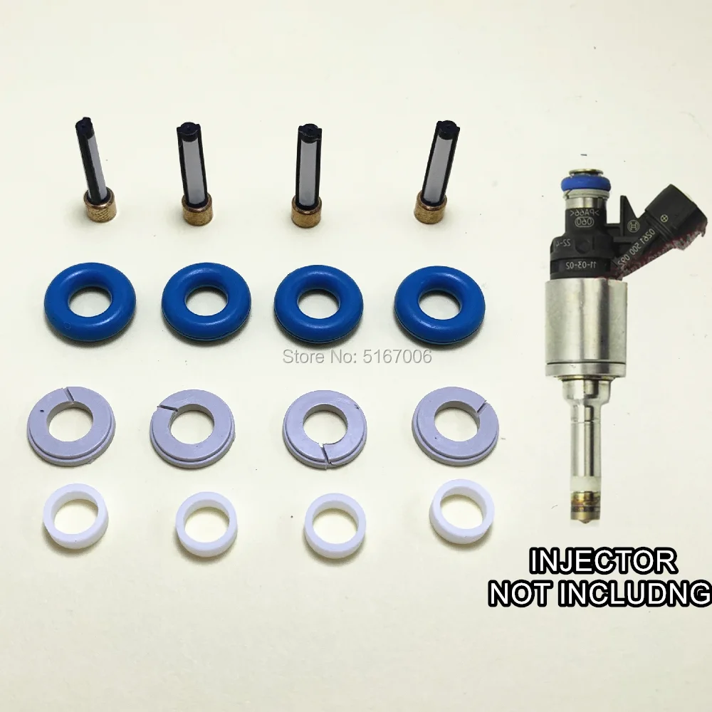 4 takım/16 adet GDI yakıt enjektörü tamir servis kitleri parçaları için 16600-1KC0A 0261500092 Nissan Juke 2011-2014 1.SHL (AY-RKG902) için