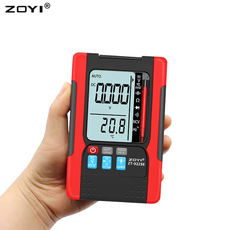 ZOYI AI Smart Digital Multimeter ZT-922SE Voice Recognition 6000 Counts AC/DC Ohm capacitance TEMP NCV Hz Auto Range TRMS Meter