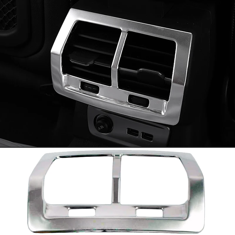 For Audi Q3 F3 2019 2020 Accesorios Car armrest Box Rear Air Conditioner Outlet Frame Cover Trim Interior Mouldings USB Panel