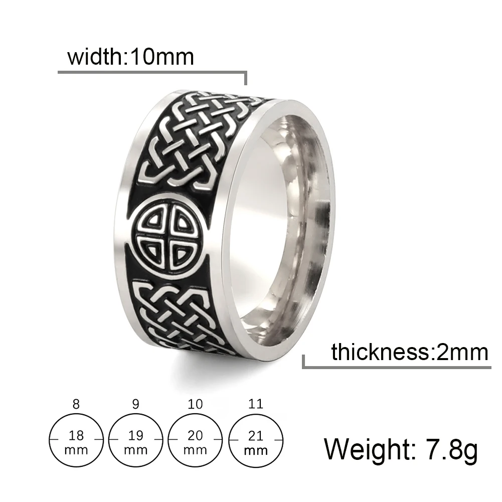 My Shape Anello in acciaio inossidabile per uomo donna Nordic Viking celtic nodo anelli di barretta gioielli Vintage anello da uomo bague femme