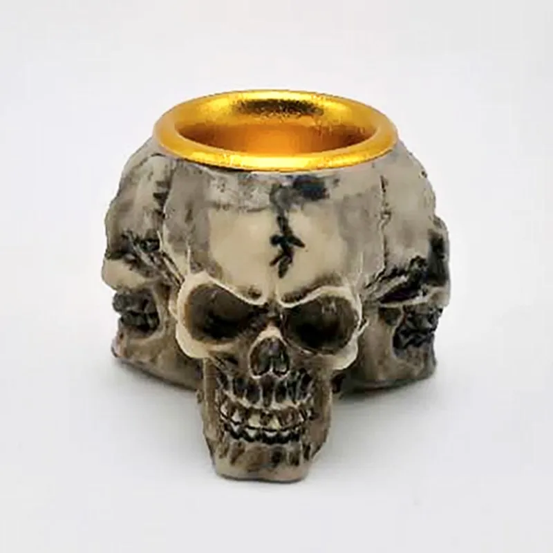 3-sided skull candle holder silicone mold diy concrete resin plaster model making mold Halloween decoration tool