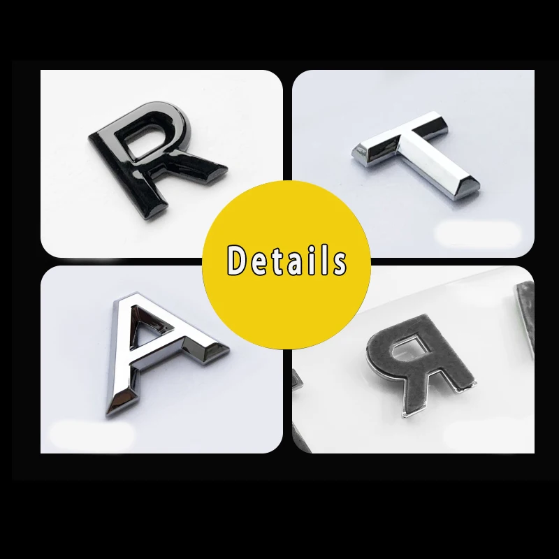 3D Font Letter Logo For VW CC Arteon Car Styling Modified Trunk Logo Black Badge Sticker Car Decoration Accessories