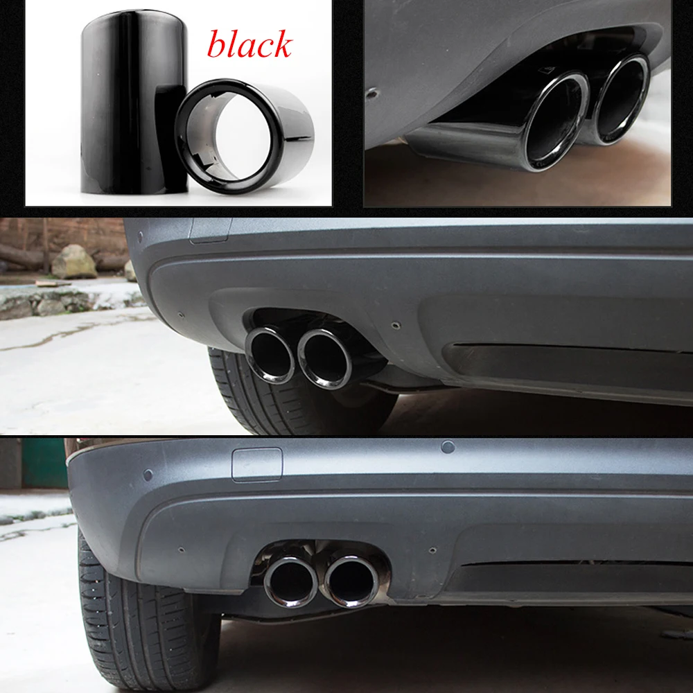 2Pcs/Set Chrome Plating Stainless Steel Car Exhaust Muffler Tip Pipes Covers for Q5/A4/A4L/A3, for VW Volkswagen