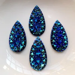 20 pieces 16 x 30mm teardrop shape stitched rhinestone flat back resin crystal stone DIY wedding decoration