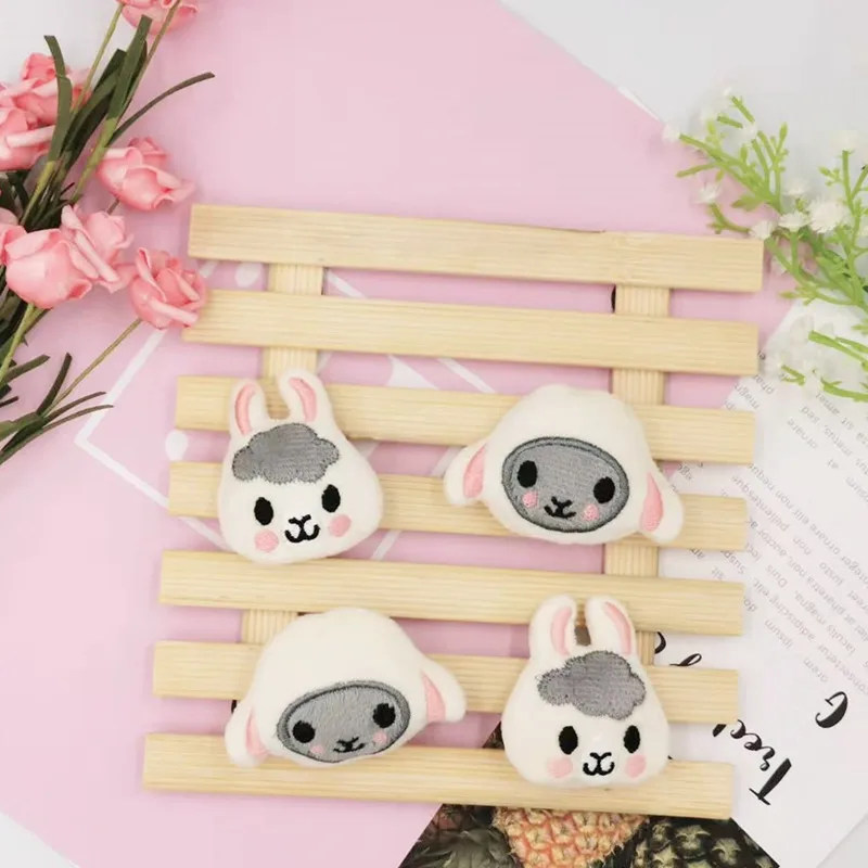 10pcs/lot Cartoon DIY cute animals Plush toys doll patches appliques hair decoration for hair cloth and shoes