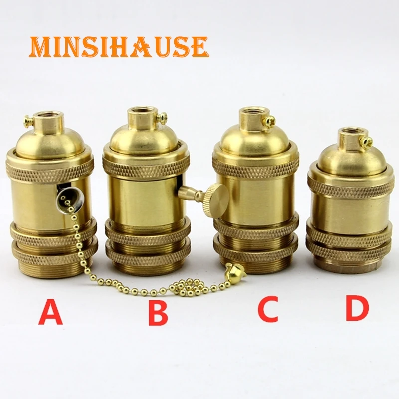 

Vintage E27&E26 Brass Lamp Base/Holder Retro Holder DIY Lamp Socket For Pendant Lamp Table Light Wall Lamp Copper Lamp