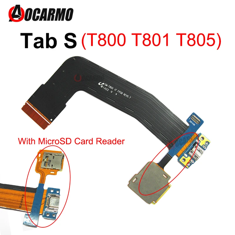 For Samsung GALAXY Tab S 10.5\'\' T800  T801 T805 USB Charging Dock Port + Micro SD Reader And Main Motherboard Flex Cable Repair