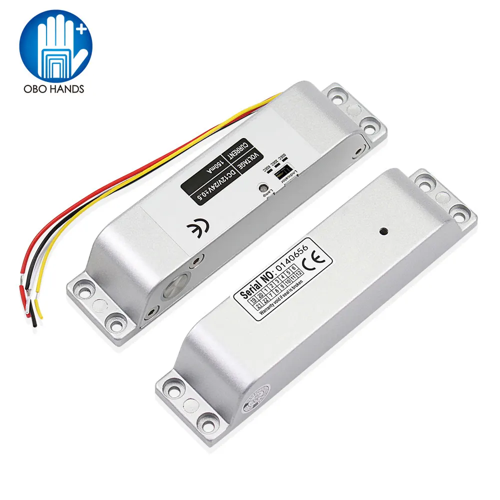 DC12V Electric Bolt Lock Drop NC Fail-safe Electric Gate Electronic Mortise Door Locks with Time Delay, for Wooden Metal Door