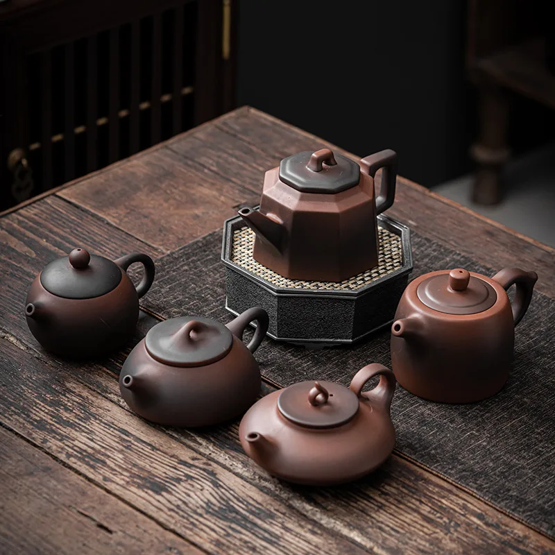 Chinese Retro Teapot Purple Clay Kung Fu Tea Kettle Home Ceramic Yixing Zisha Tea Set Teaware Pots Tea Infuser Pot