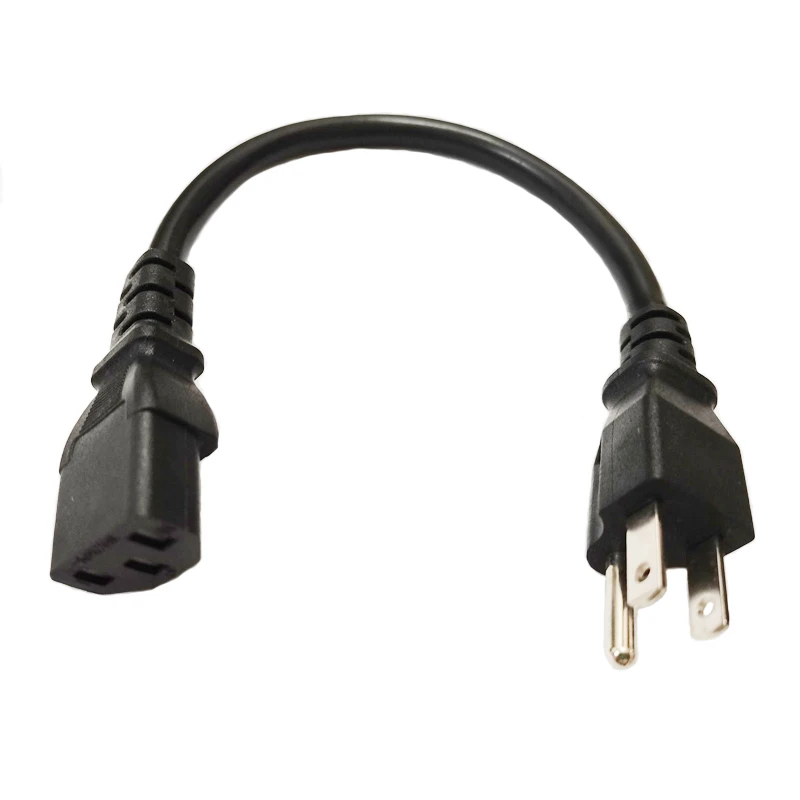 NCHTEK US Power Cord, Socket 3 Prong C13/5-15P, Nema 5-15P 3Pin US Male  Plug to IEC 60320 C13 Adapter Cable, 1PCS