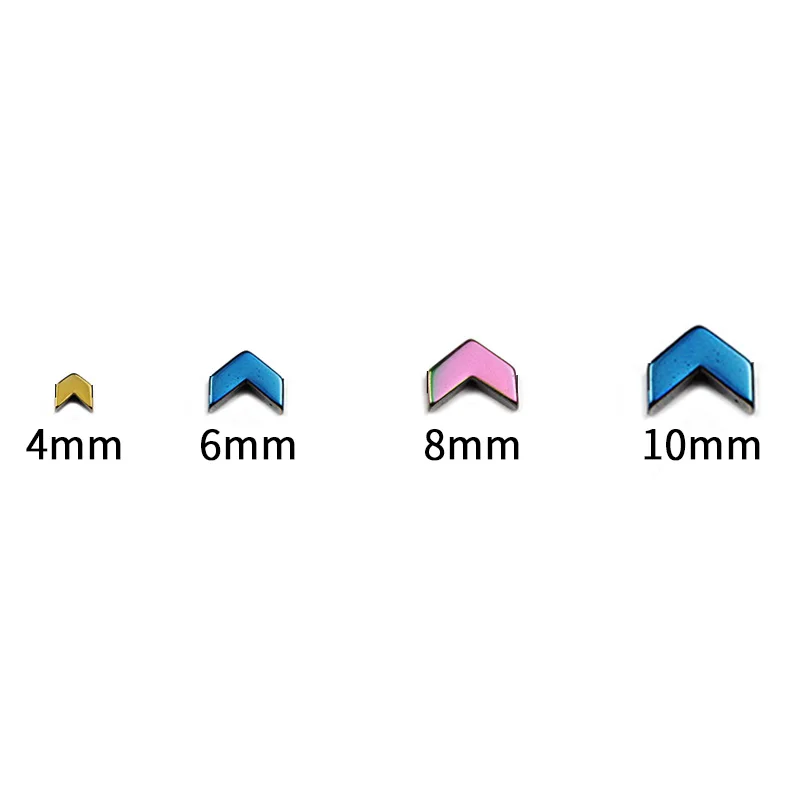 Plating Copper Triangle Hematite Natural Stone Beads Arrows Shape Loose Spacer Bead for DIY Jewelry Making Nacklace Findings 15" image 2