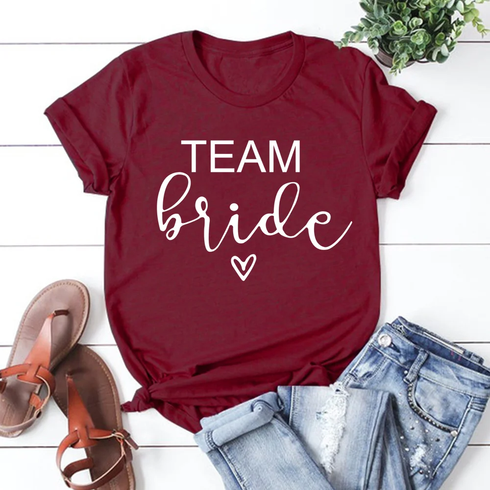 Bachelorette takım gelin T Shirt düğün parti T-shirt T-shirt Cato kadın kısa kadınlar Tops