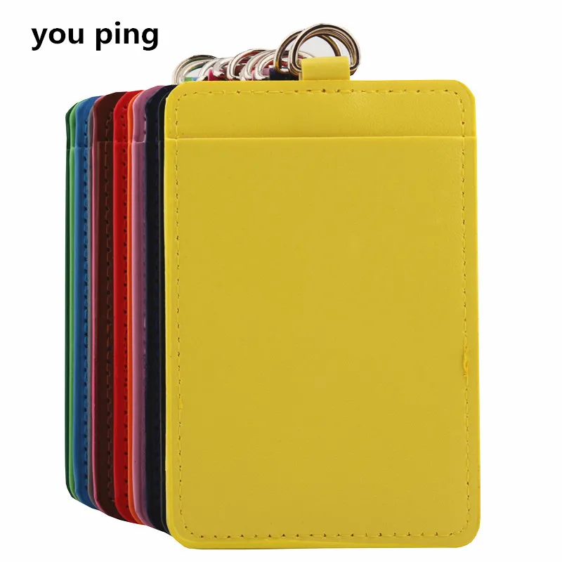 Luxe kwaliteit PU Lanyard dubbele badgehouder Bank Creditcard Kantoor Student Schoolbenodigdheden Nieuw