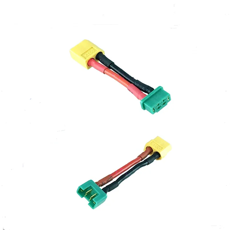 2Pcs XT60 Male Female to Deans Mini Tamiya XT30 EC3 MPX Tamiya Male Female Connector Adapter with 14awg 4cm wire for RC Battery