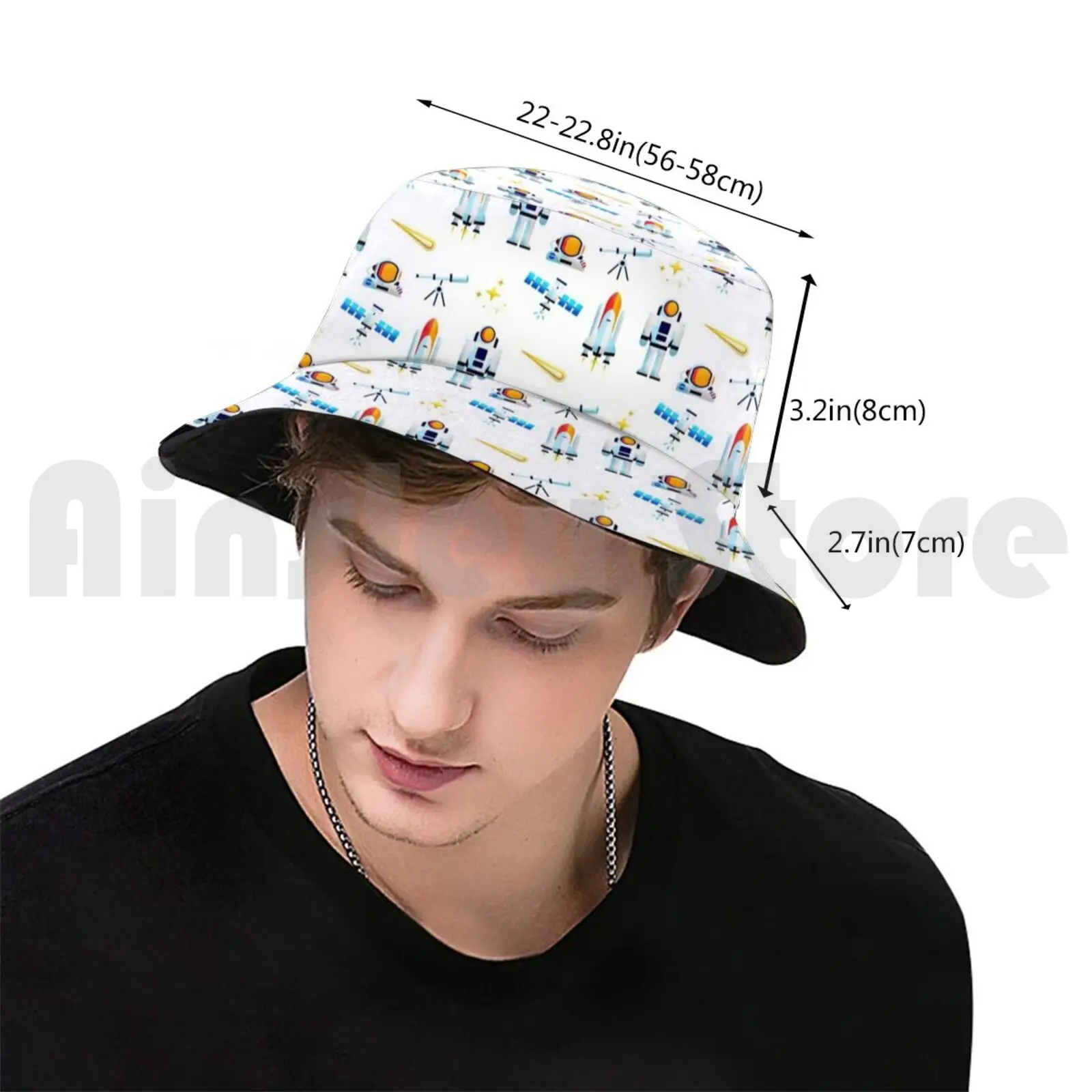 Astronaut Pattern Sun Hat Foldable UV Protection Astronaut Science Space Nerdy Weird Abstract