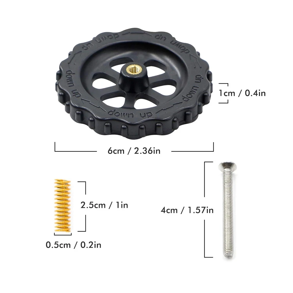 Upgrade 12 Buah/Set Printer 3D Hand Twist Leveling Nut Diameter Hot Bed Light Load Compression Mold Die Springs Sekrup M4X35