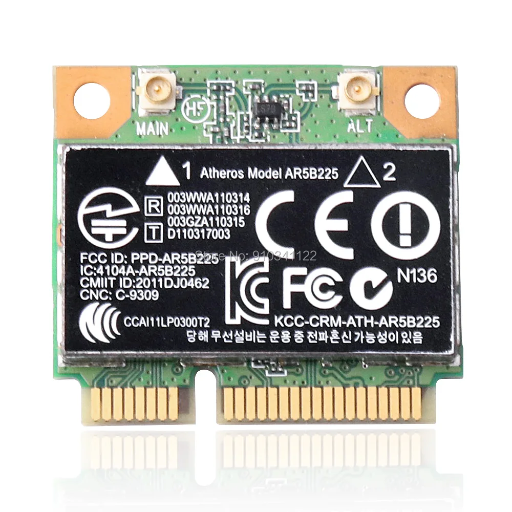 

WIRELESS WIFI CARD for HP COMPAQ 655795-001 654825-001 ATHEROS AR5B225 BLUETOOTH 4.0 Mini PCI-E BT