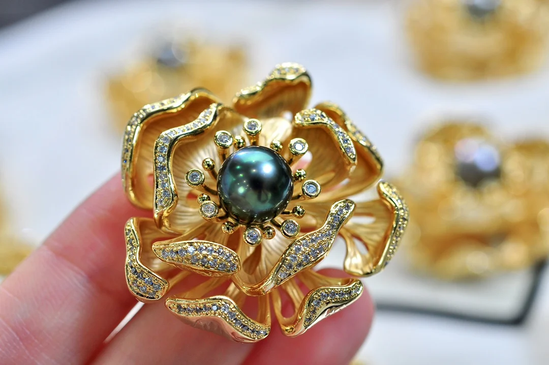 

Pearl Brooch Fine Jewelry Gold Filled 8-9mm Nature Sea Water Tahiti Pearl Brooch For Women Fine Birthday's Presents